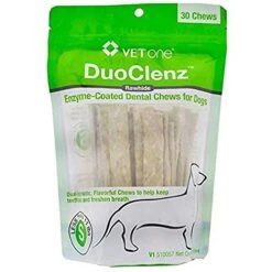 VetOne DuoClenz EnzymeCoated Dog Dental Hygiene Chews For Small Dogs - Clean Teeth & Freshen Breath - 30 Count