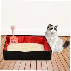 POPETPOP Cat Food Bowl Cat Litter Bowl Foldable Cat Litter Box Portable Litter Box Travel Valet Tray Cat Toilet Litter Tray Portable Cat Litter Tray Cat Toilet Box Cat Basin Cat Bowl Kitten -Zoo Shop 41JBmAD5vsL