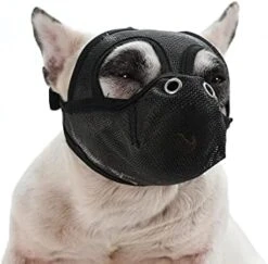CILKUS Short Snout Dog Muzzles - Bulldog Muzzle Adjustable Breathable Mesh Dog Muzzle Can Stick Out Tongue And Drink Water Anti-Biting And Training Dog XL (19.6"-20.4"), Black -Zoo Shop 41JYxokLsvS. AC 1