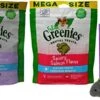 Greenies Feline Seafood Lovers Crunchy Treats For Cats 2 Flavor Mega Variety Pack - (1 Each): Succulent Shrimp, Savory Salmon (4.6 Ounces) Plus Catnip Toy And Fun Animal Facts Booklet Bundle