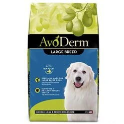 AvoDerm Natural Chicken Meal & Brown Rice Formula Large Breed Dry Dog Food, For Pet Food Allergy Support, 26 Lb