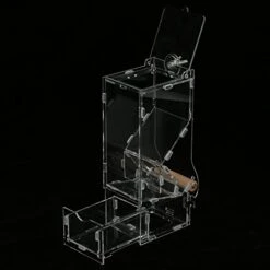 1Pcs Acrylic Bird Seed Feeder Pet Parrots Birds Seeds Automatic Foraging Systems Food Feeding Station Food Feeder For Cage Accessories (M Single) (Color : Clear, Size : M Single) -Zoo Shop 41Jljjhzt3L 1