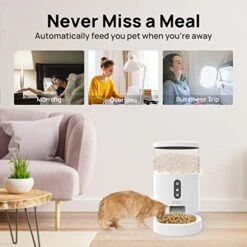 Living Enrichment Automatic Cat Feeder, WiFi Smart Pet Feeder 4L, Auto Dog Food Dispenser With Portion Control, Distribution Alarms And Voice Recorder, APP Control, For Cats, Dogs & Small Pets -Zoo Shop 41Jrd6cyMPL