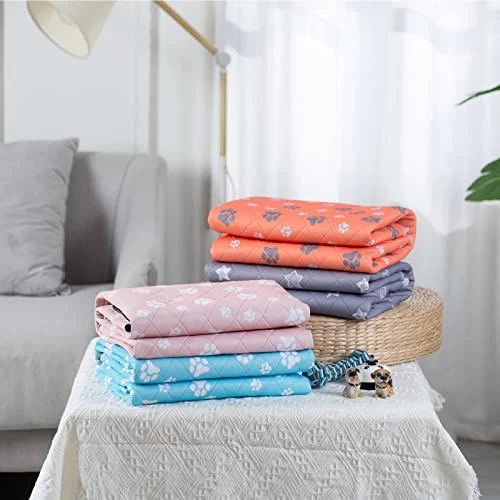 Lepark Washable Pee Pad For Dogs 2Pack Reusable Puppy Pads Pet Training Pads With Fast Absorbent Non-Slip And Waterproof(Orange,36x72) 4 Lepark Washable Pee Pad For Dogs 2Pack Reusable Puppy Pads Pet Training Pads With Fast Absorbent Non-Slip And Waterproof(Orange,36x72) - Image 2