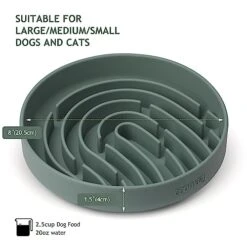 Coomazy Silicone Slow Feeder Dog Bowl(2.5 Cup), Pet Slow Food Bowls For Small Medium Large Breed, Slow Down Pet Eating Speed For Prevent Choking Promote Digestion, Green -Zoo Shop 41KAmrO4HzL