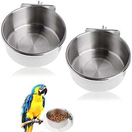 Ymmsuuie 2 Pack Bird Food Bowl With 1 Fruit Skewer Holder, Stainless Steel Parrot Feeder With Clamp For Cage,Stainless Steel Bowls For Cats And Dog, Bird Cage Food Water Bowls 10 Ymmsuuie 2 Pack Bird Food Bowl With 1 Fruit Skewer Holder, Stainless Steel Parrot Feeder With Clamp For Cage,Stainless Steel Bowls For Cats And Dog, Bird Cage Food Water Bowls - Image 8