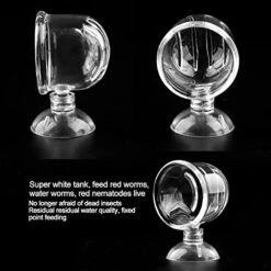 ESAAH Fish Feeding Cup, Aquarium Red Worm Fish Feeder Transparent Cup Fish Food Container For Feeding Shrimp Fish -Zoo Shop 41KTgUd0GDL