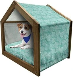 Ambesonne Vineyard Wooden Pet House, Fruit Patterned Juicy Organic Yummy Food Cottage Life Design, Indoor & Outdoor Portable Dog Kennel With Pillow And Cover, Large, Purple Green -Zoo Shop 41KXONLsCYL. AC