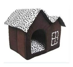 YangYan Pet Supplies Doghouse Double Top Spot House Removable And Washable Pet House Dog Mat Semi-Closed Nest Wholesale (Color : Dark Brown, Size : 55cm 40cm 42cm)