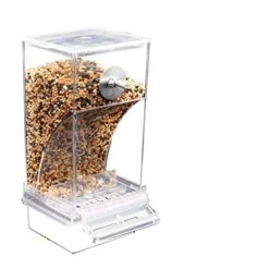 ACULIP Cat Feeder Cat Food Bowl, Bird Feeders Automatic Parrot Feeder Drinker Acrylic Seed Food Container Cage Accessories For Small And Medium Parakeets