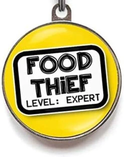 Large Pet Tags - Color Options - Food Thief - Personalized Pet Tag, Dog ID Tag (Small) -Zoo Shop 41KpncaRKPL. AC