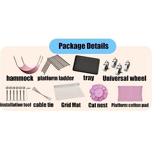 Cat Enclosures For Outside Universal Wheels Easy To Move, Designed From Metal Durable Suitable For Cats, Dogs, Rabbits, Blue/Pink (Color : Blue, Size : 78 * 55 * 107cm) 5 Cat Enclosures For Outside Universal Wheels Easy To Move, Designed From Metal Durable Suitable For Cats, Dogs, Rabbits, Blue/Pink (Color : Blue, Size : 78 * 55 * 107cm) - Image 3