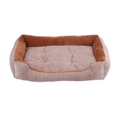 SENERY 50-90cm Large Dog Bed Winter Warm Cat House Soft Double Sided Puppy Cushion Striped Pattern Pet Kennel