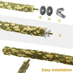 JYDQM 2Pcs/Set Pet Parrot Bird Standing Stick Wood Pole Bird Cockatiel Parakeet Perches Bite Claw Grinding Toy Bird Cage Accessories -Zoo Shop 41L10YoLUrL