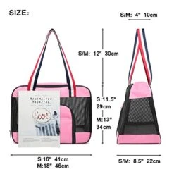 JOZZY Pet Travel Bag Portable Dog Carrier Bag Breathable Mesh Pet Puppy Travel Bag Backpack Outdoor Shoulder Bag For Small Dogs Cats Chihuahua Yorkie (Color : Pink, Size : Medium) 14 JOZZY Pet Travel Bag Portable Dog Carrier Bag Breathable Mesh Pet Puppy Travel Bag Backpack Outdoor Shoulder Bag For Small Dogs Cats Chihuahua Yorkie (Color : Pink, Size : Medium) -Zoo Shop 41LKkV12ElL