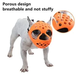JYHY Short Snout Dog Muzzles,Soft Silicone Adjustable Breathable Bulldog Muzzle For Biting Chewing Barking Training,Ideal For Flat-Faced Dogs (L, Orange) -Zoo Shop 41LvRCZiZ0L