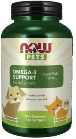 NOW Pet Health, Omega 3 Supplement, Formulated For Cats & Dogs, NASC Certified, 180 Softgels -Zoo Shop 41LydtsfTSL. AC