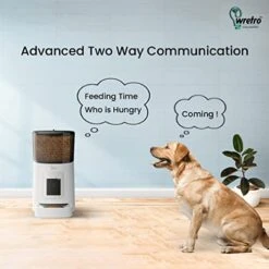 Wretro Smart Pet Feeder With Camera - Automatic 6L WiFi Dog/Cat Food Dispenser, HD Video, Voice Recording, Smartphone App Control, Dual Power Backup - White001 -Zoo Shop 41M5VzSW4ML