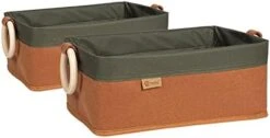 Yiotl Pet Storage Basket, Toy Organizer - Set Of 2 Pieces - Felt And Canvas Patchwork Storage Basket For Toys - One Size Fits All - Solid Pine Wood Handles - Green&Orange 15 Yiotl Pet Storage Basket, Toy Organizer - Set Of 2 Pieces - Felt And Canvas Patchwork Storage Basket For Toys - One Size Fits All - Solid Pine Wood Handles - Green&Orange -Zoo Shop 41MB3LfhlcL. AC