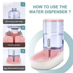 Meikuler Pets Auto Feeder 3.8L,Food Feeder And Water Dispenser Set For Small & Big Dogs Cats And Pets Animals (Pink) -Zoo Shop 41MCSZs1FdL