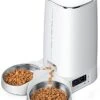 ROJECO Automatic Cat Feeders For 2 Cats, 4L Timed Cat Feeder Dog Dry Food Dispenser With Splitter And Desiccant Bag, Dual Power Supply And Low Food Alarms, 1-6 Meals And 1-60 Portion Smart Pet Feeders -Zoo Shop 41MTq4uu5WL