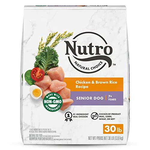 NUTRO NATURAL CHOICE Senior Dry Dog Food, Chicken & Brown Rice Recipe Dog Kibble, 30 Lb. Bag 3 NUTRO NATURAL CHOICE Senior Dry Dog Food, Chicken & Brown Rice Recipe Dog Kibble, 30 Lb. Bag