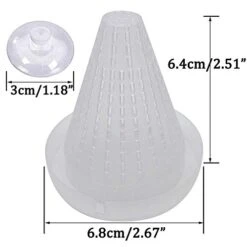 NGe 5Pcs Round Square Cone Fish Feeder Set, Floating Food Feeding Ring, Live Red Worm Feeder Funnel Plate, With Suction Cups (Black) -Zoo Shop 41MWIAaioqL