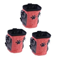 Mipcase Dog Treat Pouch 3pcs Pouch Hands Carries Draw Bag Red Toys Treat Training Pet Free Waist Poop Food Dog Dog Treat Bag