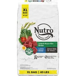 NUTRO NATURAL CHOICE Large Breed Adult Dry Dog Food, Lamb & Brown Rice Recipe Dog Kibble, 40 Lb. Bag