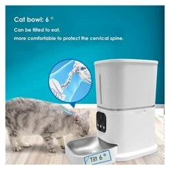 OLORES 6L Video Smart Automatic Pet Feeder Timing Cat Dog WiFi Intelligent Food Dispenser Camera Recorder Remote Control Visibility APP (Color : White Video) -Zoo Shop 41MjRI3C3CL