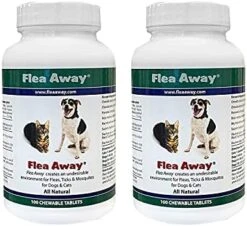 Flea Away All Natural Supplement For Fleas, Ticks, And Mosquitos Prevention For Dogs And Cats, 100 Chewable Treat Tablets, Single 20 Flea Away All Natural Supplement For Fleas, Ticks, And Mosquitos Prevention For Dogs And Cats, 100 Chewable Treat Tablets, Single -Zoo Shop 41Mr36zCNiS. AC