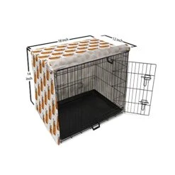 Ambesonne Hot Dog Dog Crate Cover, Cheerful Characterized Food With Eyes And Smiling Frankfurter, Easy To Use Pet Kennel Cover For Small Dogs Puppies Kittens, 18 Inch, Apricot Vermilion -Zoo Shop 41N5nMyaRSL