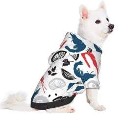 Shrimp Pattern Sea Food Pet Dog Costume Pets Wear Hoodies Fall Cloth Sweaters Sweatshirts Jacket Pullover -Zoo Shop 41NLPKbTuRL