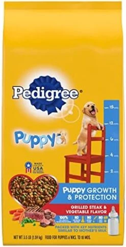 Pedigree Puppy Growth & Protection Dry Dog Food Grilled Steak & Vegetable Flavor, 14 Lb. Bag -Zoo Shop 41NTHsJLTCL. AC 1