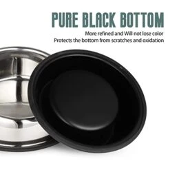 Nicelock Stainless Steel Slanted Dog Bowl(1 Pack), Removable Non-Slip Rubber Ring, Stackable Pet Bowls Feeder & Water Dish(Medium-2.5Cup) -Zoo Shop 41NzzMkseYL