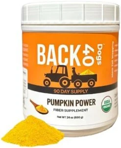 BACK 40 Dogs Pumpkin Power Vitamins For Dogs, Powdered Pumpkin With Vitamins A, C & E, Fiber-Rich Vitamins For Optimal Pet Health, Combat Constipation, Dog Multivitamin For Digestive Health, 8.1 Oz -Zoo Shop 41O7TyTJg8L. AC