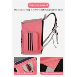 Cat Carrier Cat Carrier Bag Pet Backpack Cat Bag Pet Outdoor Carry Double Shoulder Bag Breathable Foldable Travel Bag Small Dog Cats Bags Pet Carrier (Color : White) -Zoo Shop 41OBVMCREBL