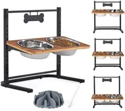 Realyoo Dog Elevated Bowls With Slow Feeder, 11 Heights 15° Tilted Stainless Steel Raised Dog Bowls Stand, Metal Food And Water Bowl For Large Medium Small Dogs And Cats -Zoo Shop 41OMr2IYEL. AC