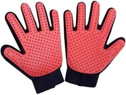 YangYan Cat Grooming Gloves Dog Hair Remover Gentle Deshedding Brush Comb Tool Pet Massage Mitt With Enhanced Long/Short Fur (Color : Red Pair, Size : One Size) -Zoo Shop 41OUtSOeE0L. AC