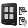 Cat Screen Door, Bautizadod Inside Opening 9.45 * 7.48 Inches Pet Door For Screen Door, Pet Door Magnetic Baffle, Automatic Adjustable Lockable Black Door For Puppy Dog And Cat Door, Easy To Install. -Zoo Shop 41PK4hGKnYL