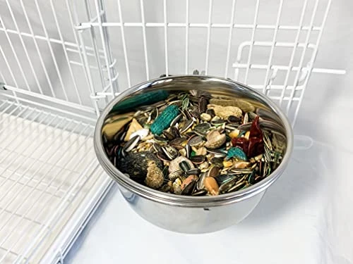 Birds LOVE 2pk Stainless Steel Bolt On Cage Coop Cups For Bird, Dog And Small Animal Bird Food And Water Bowl, 30 Oz 3 Birds LOVE 2pk Stainless Steel Bolt On Cage Coop Cups For Bird, Dog And Small Animal Bird Food And Water Bowl, 30 Oz