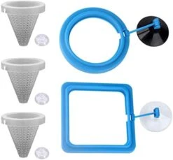 NGe 5Pcs Round Square Cone Fish Feeder Set, Floating Food Feeding Ring, Live Red Worm Feeder Funnel Plate, With Suction Cups (Black) -Zoo Shop 41PT63AZzL. AC