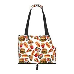 Watercolor Fast Food Pets Carrier Bag For Small Dogs & Cats Foldable Puppy Soft Shoulder Bag Portable Tote Bag -Zoo Shop 41PdvfgMPjL