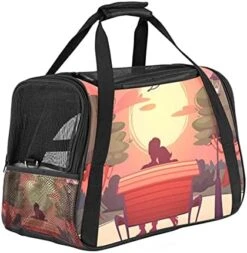 Pet Carrier Fast Food Pizza Hamburg Hot Dog Pattern Soft-Sided Pet Travel Carriers For Cats,Dogs Puppy Comfort Portable Foldable Pet Bag Airline Approved -Zoo Shop 41PfFXqSPKS. AC