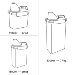 Khuba 3 Pack Dog Treat Containers, Easy-to-Use Dog Treat Storage Container With Measuring Cups, Airtight Treat Containers With Lids & Seal For Freshness, Pet Treat Containers: 37oz, 60oz, And 77oz -Zoo Shop 41PpEOVeZOL