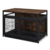 Dog Crate Furniture, End Table, Modern Dog Kennel For Medium Dogs Indoor Up To 70 Lb, Dog Kennels With 3 Doors Indoor, Decorative Mesh Pet Crate End Table Rustic Brown -Zoo Shop 41Pt9kCSDiL