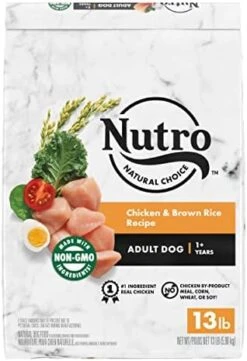 NUTRO NATURAL CHOICE Adult Dry Dog Food, Farm-Raised Chicken & Brown Rice Recipe Kibble, 40 Lb. Bag -Zoo Shop 41PwFt1jXVL. AC 1