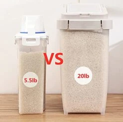 Zaop 20Lb Airtight Rice Storage Container With Wheels Dry Food Cereal Flour Storage Bin, Sealed 12Lb Cat Dog Pet Food Tank Organizer White -Zoo Shop 41Q2CYCpqYL