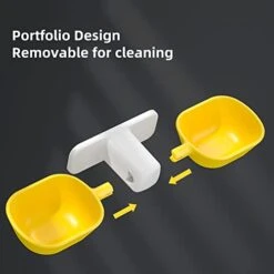 WAYUTO Wall Mounted Double Pet Bowls Cat Food And Water Bowls Set Adjustable Elevated Cat Bowls Hanging Cat Feeder For Small Medium Cat Yellow