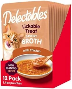 Hartz Delectables Savory Broths Chicken & Veggies Lickable Cat Treat, 12 Pack -Zoo Shop 41Q759Hx0UL. AC